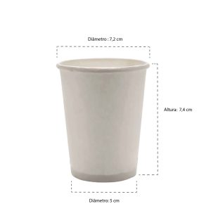 Copo de Papel Biodegradavel 200ml Branco C/50 Bio Paper