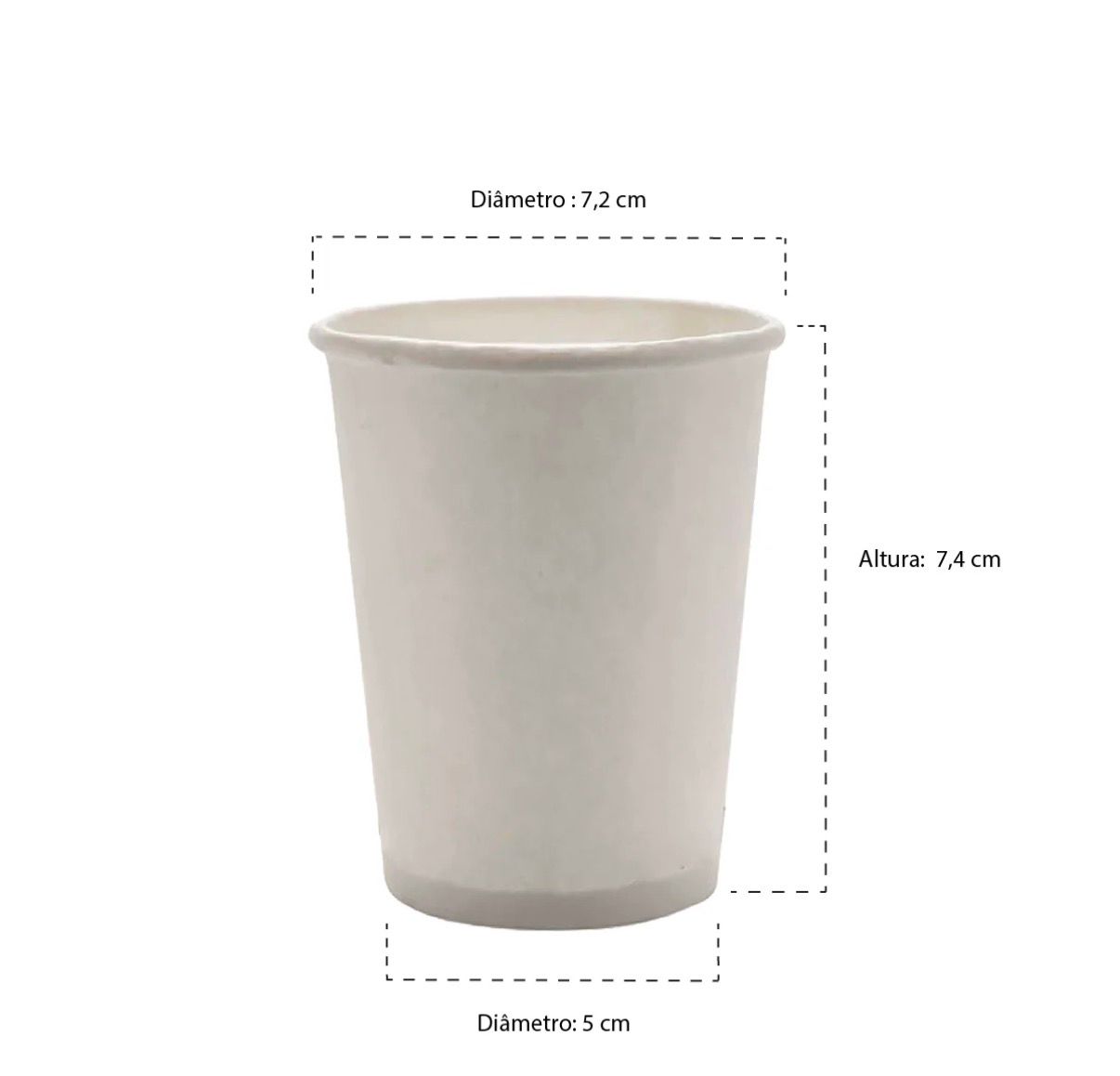 Copo de Papel Biodegradavel 200ml Branco C/50 Bio Paper