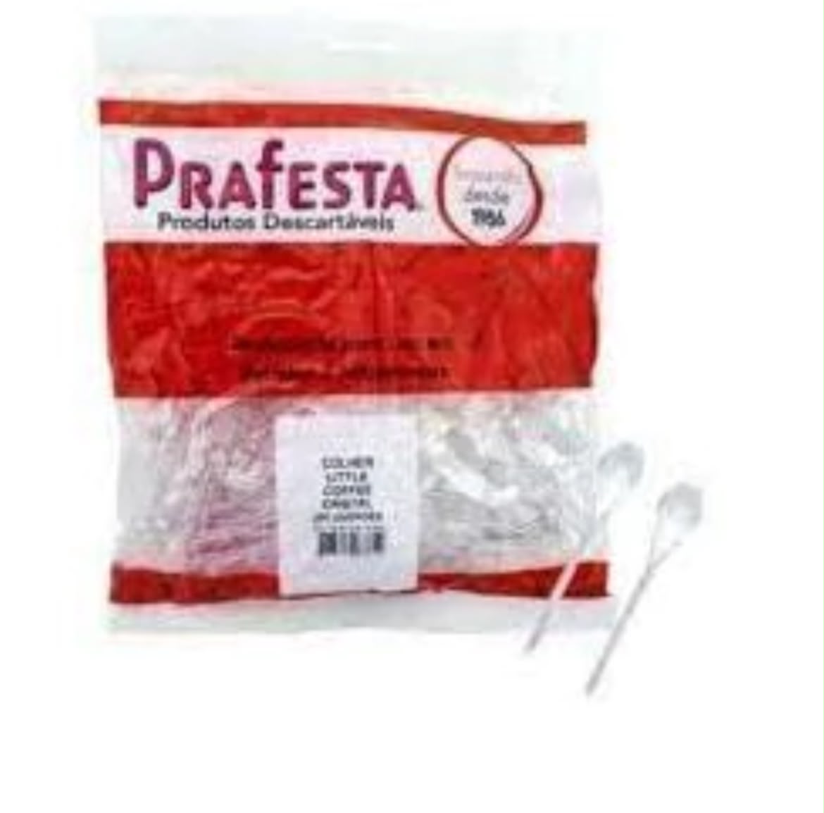 Colher Mexedor Little Caffe Branco c/100 Prafesta