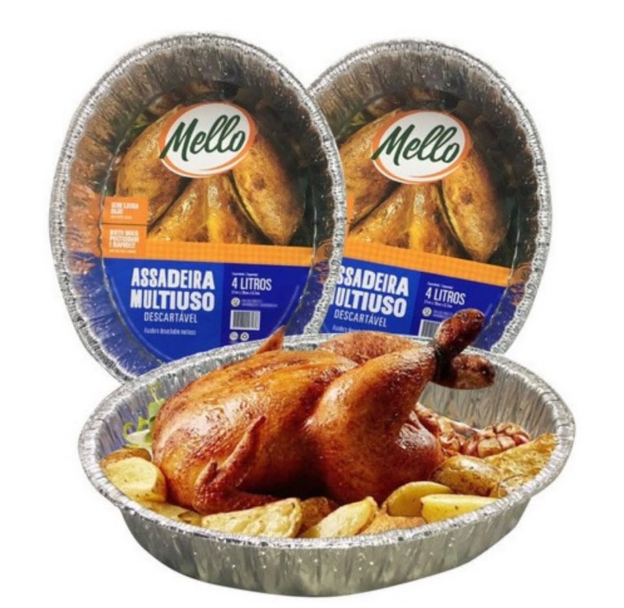Bandeja Assadeira Alumínio Descartável 4L - Mello