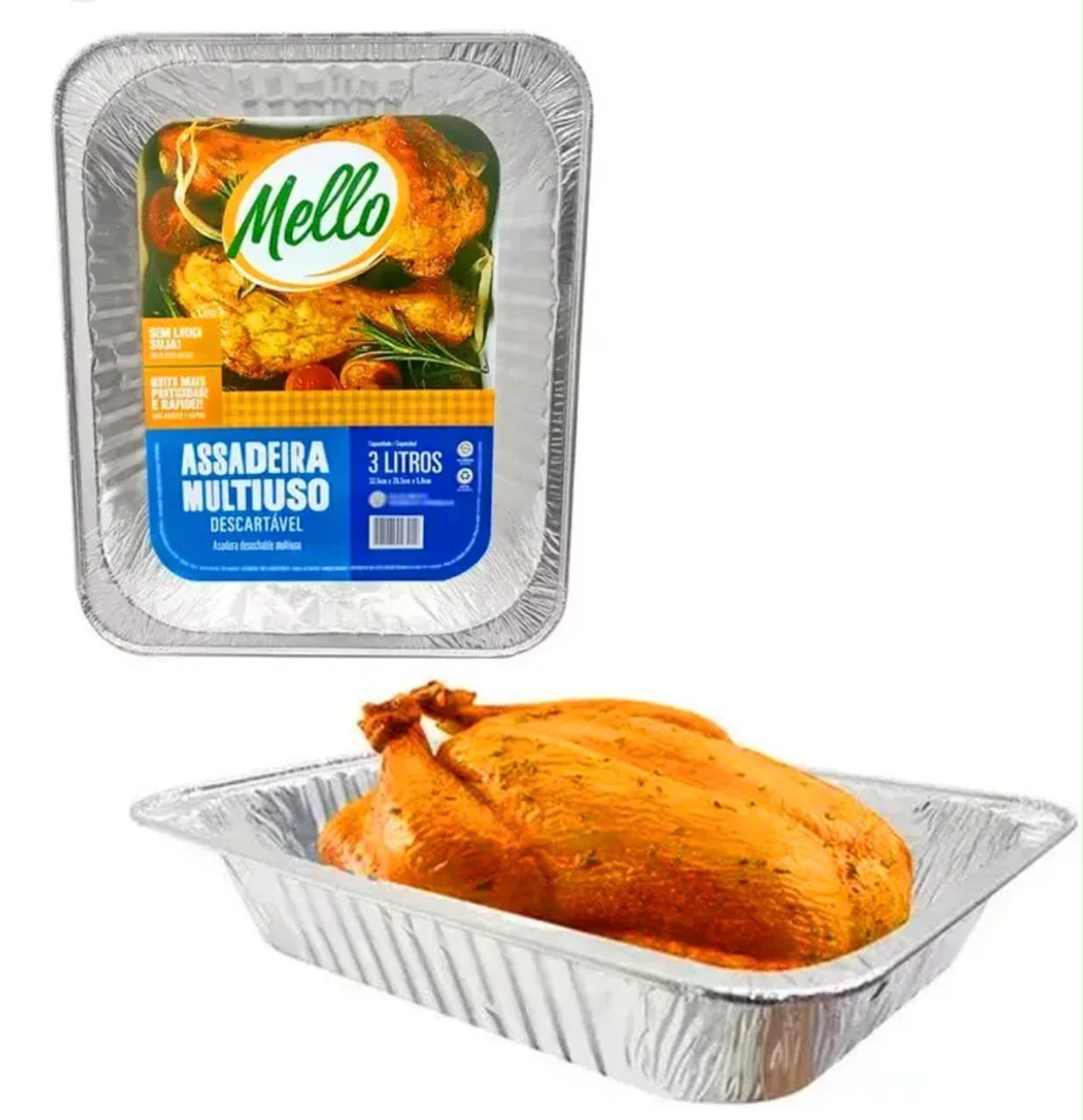Forma De Alumínio Assadeira Retangular 3000ml – Mello