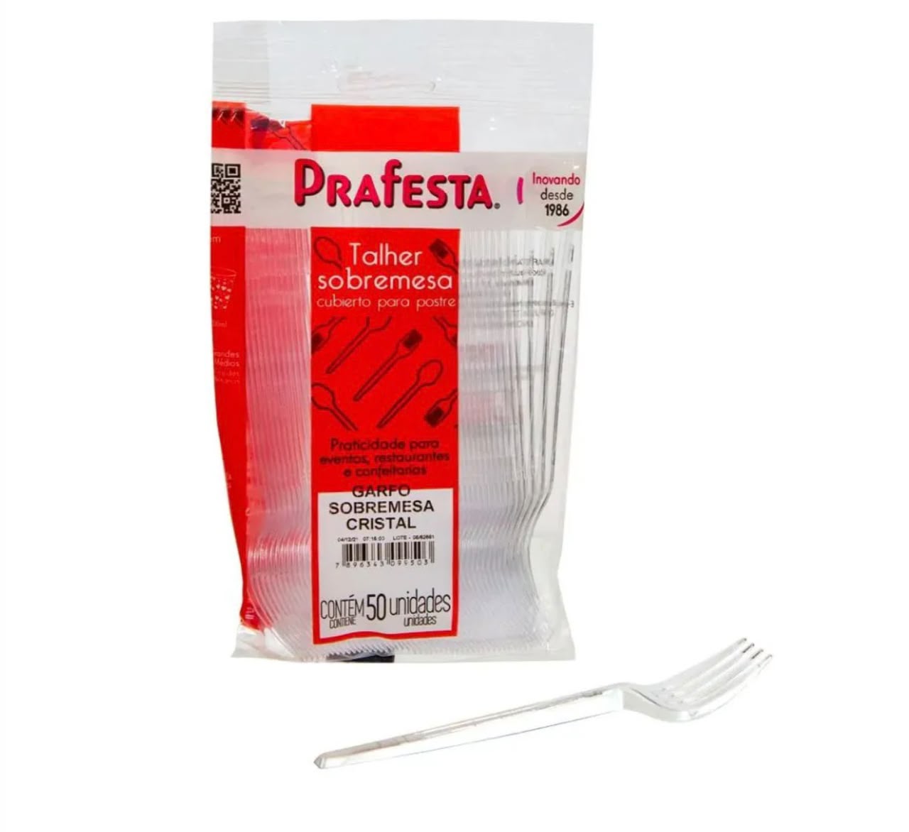 Garfo para sobremesa Cristal Prafesta - 50 Unidades